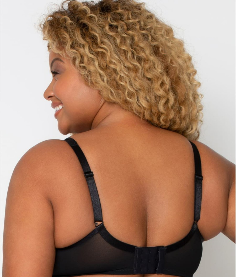 Bras * | Curvy Couture Online Sheer Mesh T-Shirt Bra Dark Leopard