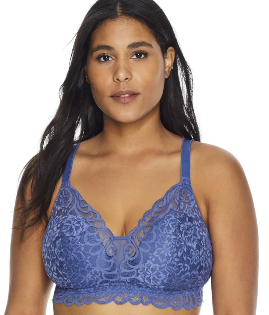 Bras * | Bali Online Lace Desire Convertible Wire-Free Bra Classic Chambray