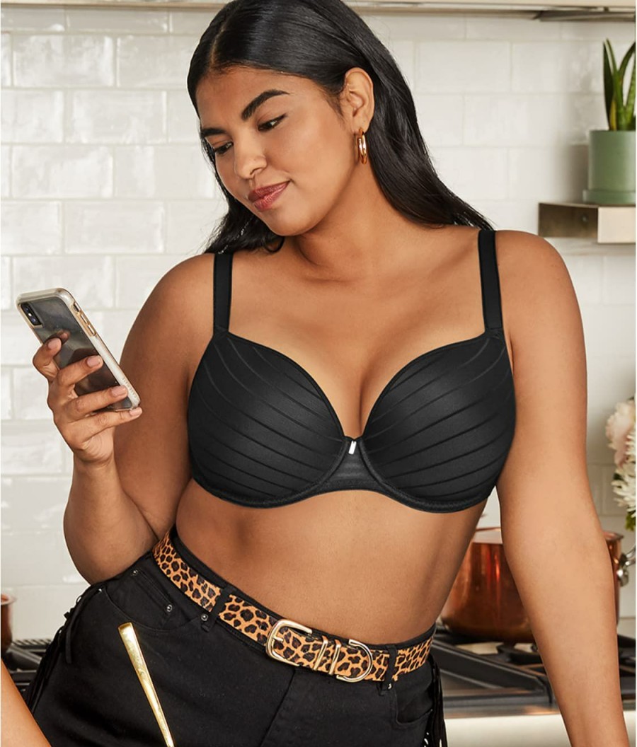 Bras * | Freya Online Cameo Plunge T-Shirt Bra Black