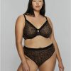 Bras * | Curvy Couture Sale All You Leopard Mesh Bra Dark Leopard