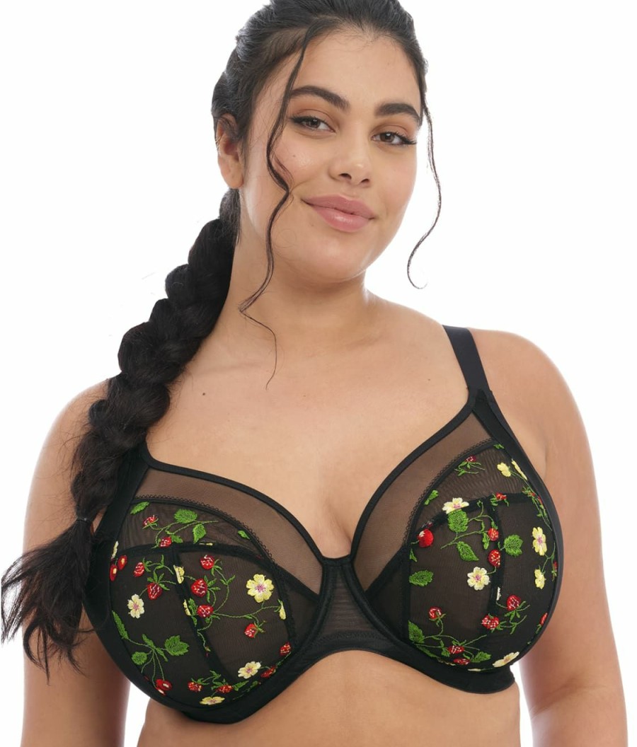 Bras * | Elomi Online Samira Side Support Plunge Bra Black