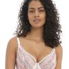 Bras * | Freya Outlet Festival Plunge Bra White Coral Grey