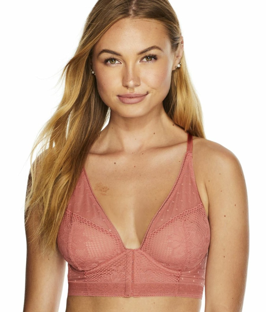 Bras * | Gossard Cheap Encore Front-Close Longline Bra Dusty Cedar