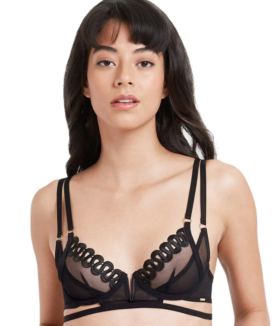 Bras * | Bluebella Cheap Milana Cage Longline Underwire Bra Black