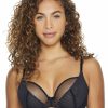 Bras * | Gossard Outlet Sheer Stripe Plunge Bra Black