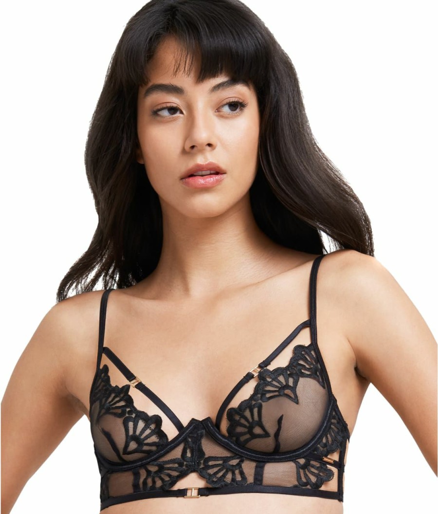 Bras * | Bluebella Online Carmella Cage Longline Bra Black